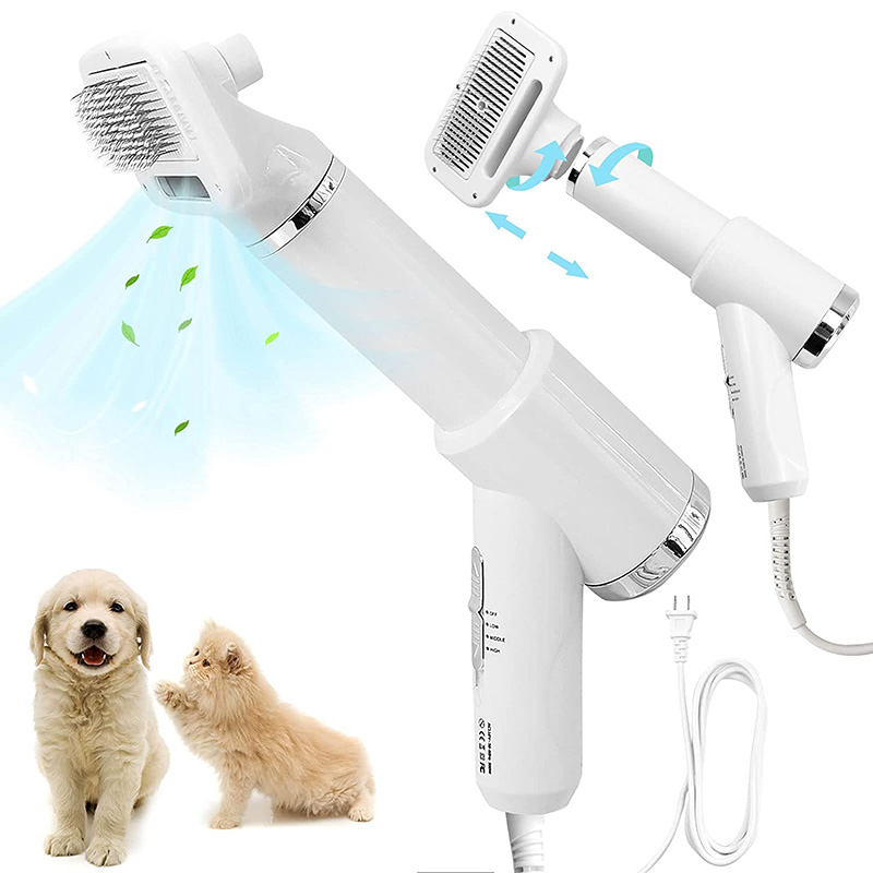 Upgraded 2 in 1 Pet Grooming Hair Dryer Slicker Brush Electric Grooming Dryer Pet Brush