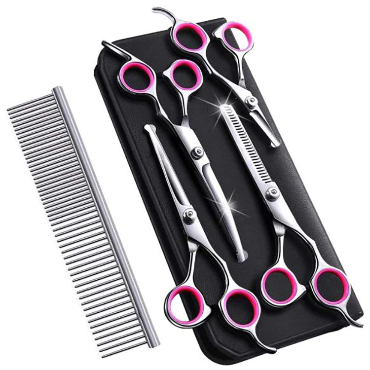 Professional 6 in 1 4CR Stainless Steel Dog Grooming Scissors