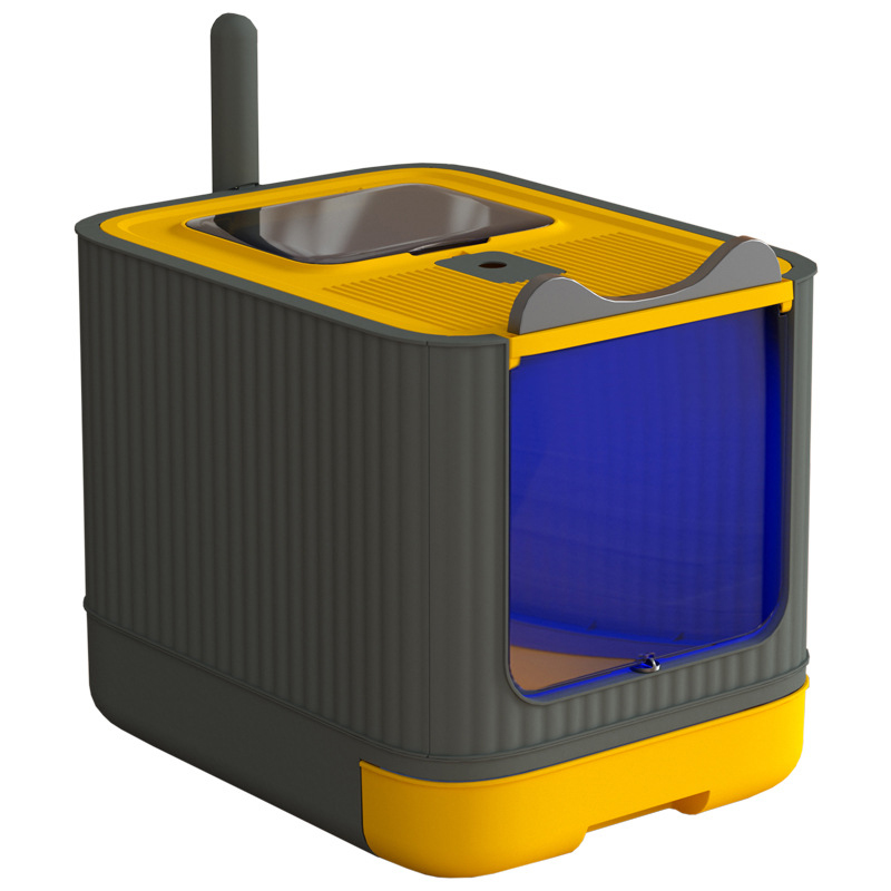 Front Top Entry Exit Kitty Litter Box Large Foldable Cat Litter Box with Lid