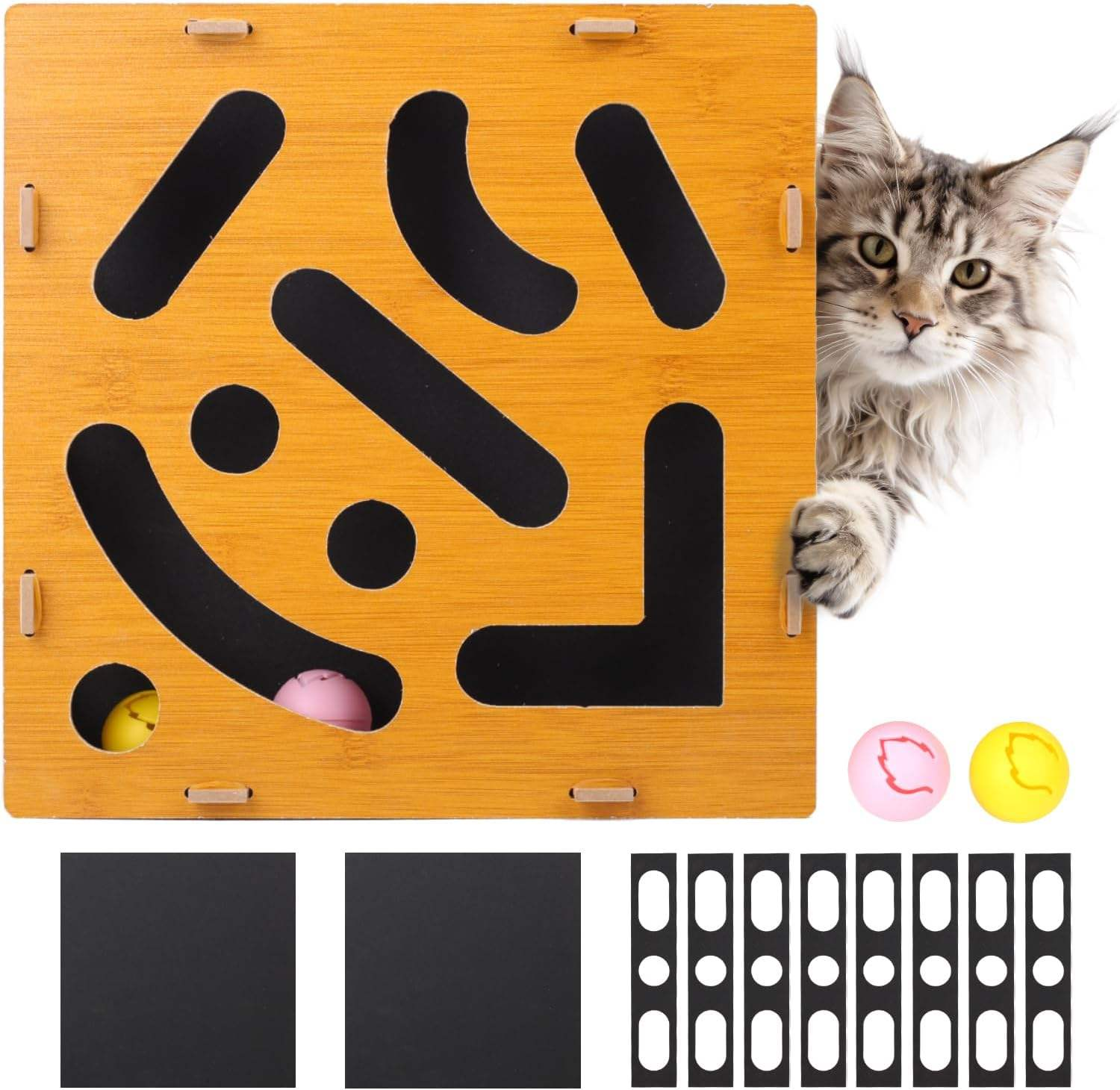 Wholesale High Quality Natural Color Exercise Wooden Interactive Pet Cat Puzzle Toy Cute