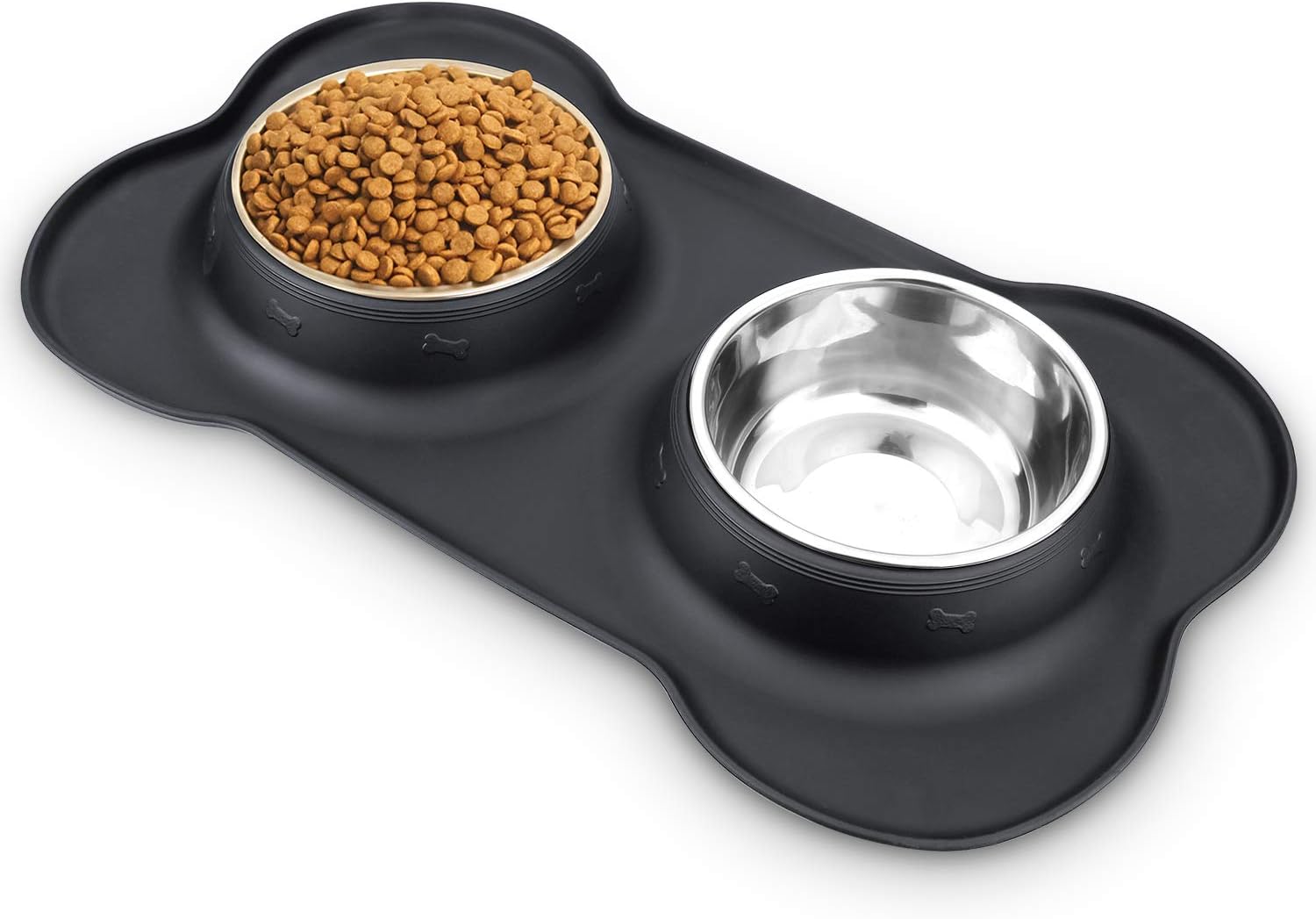 Dog Food Bowls Stainless Steel & Water Dish with No-Spill and Non-Skid