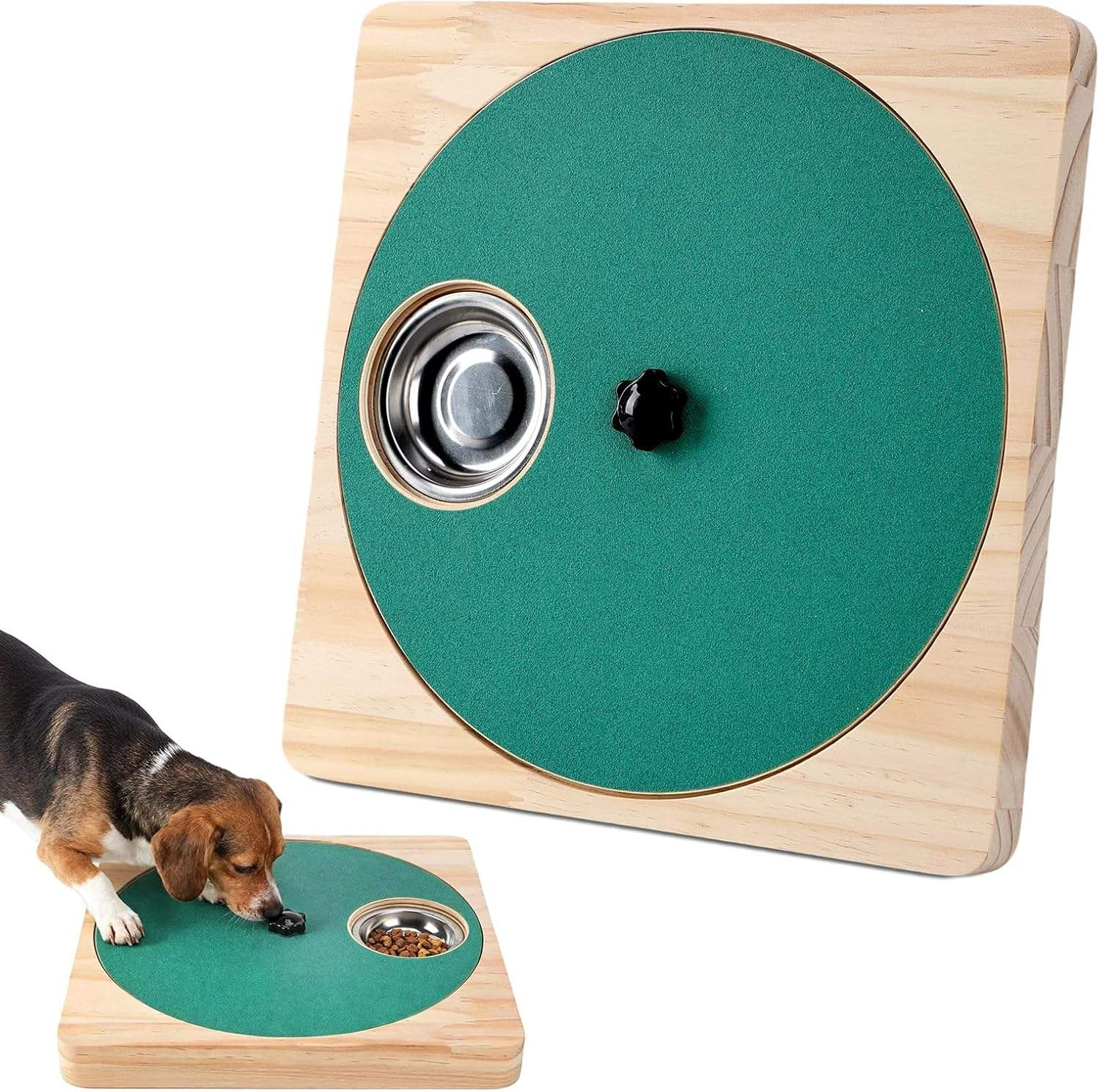 High Quality Stainless Steel Wood Dog Nail Scratch Board Pad Feeding Puzzle Bowl Toy