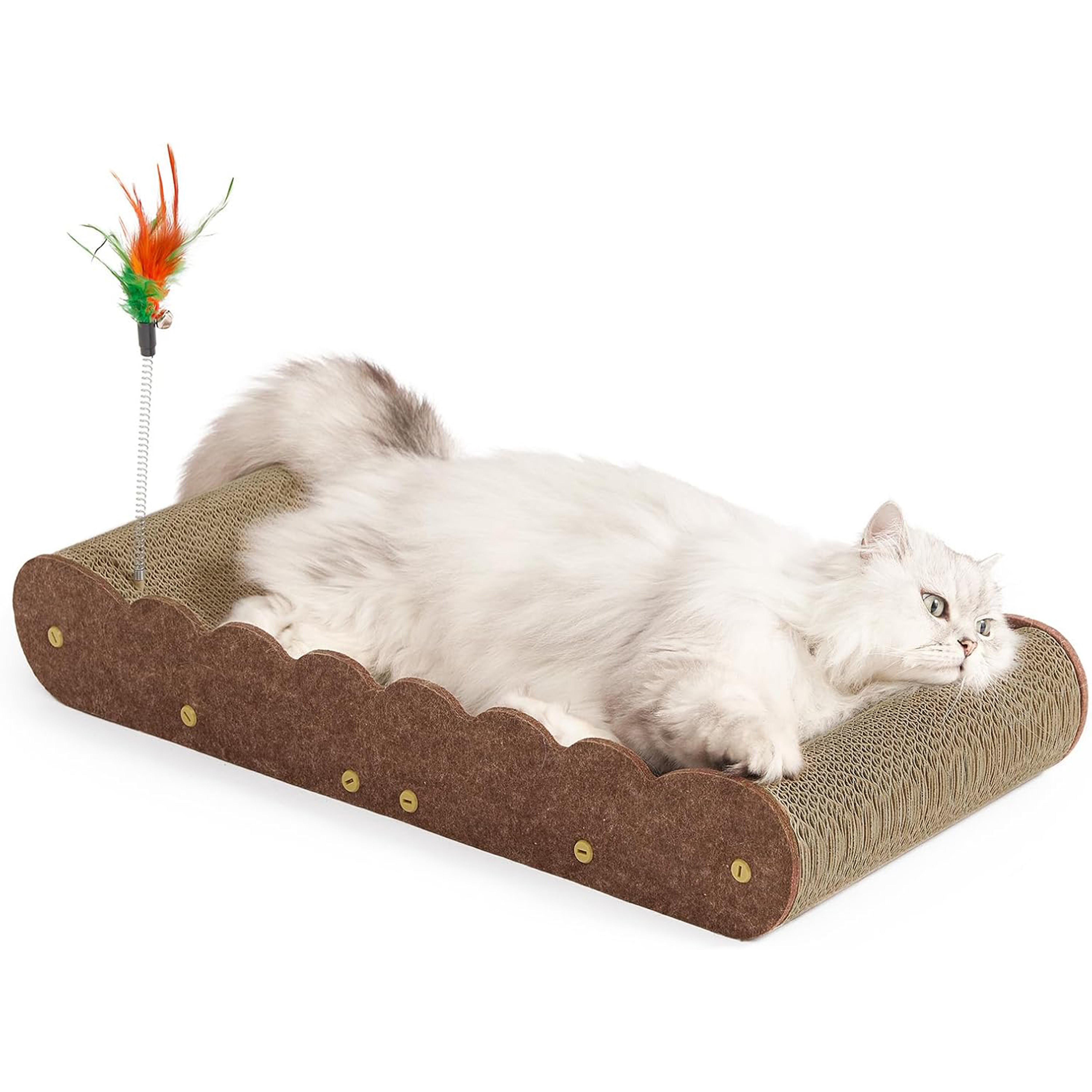 High Quality Brown Corrugated Paper cat Scratcher Sofa Beds for Indoor Cats