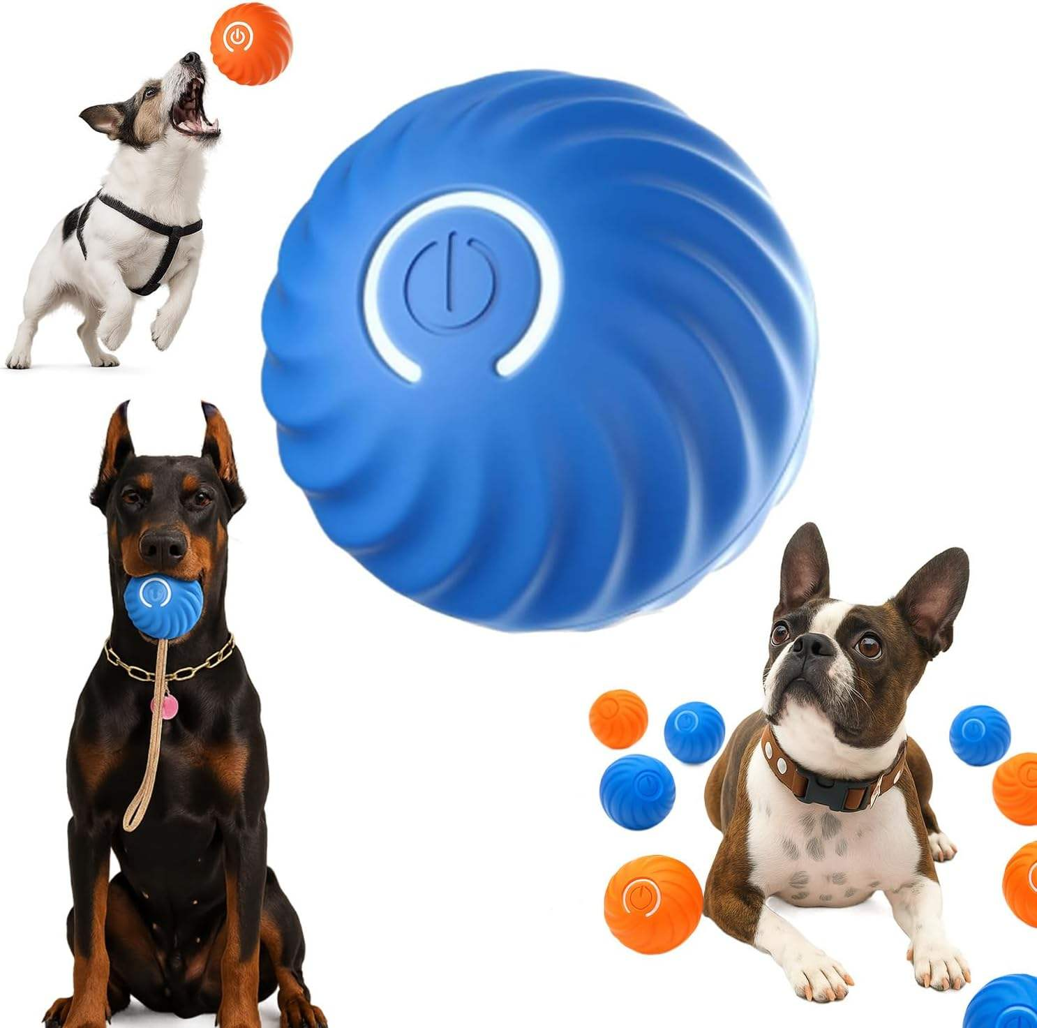 5cm High Quality Blue Indoor Custom Interactive Plastic Pet Dog Chew Soft Balls Toy Luxury