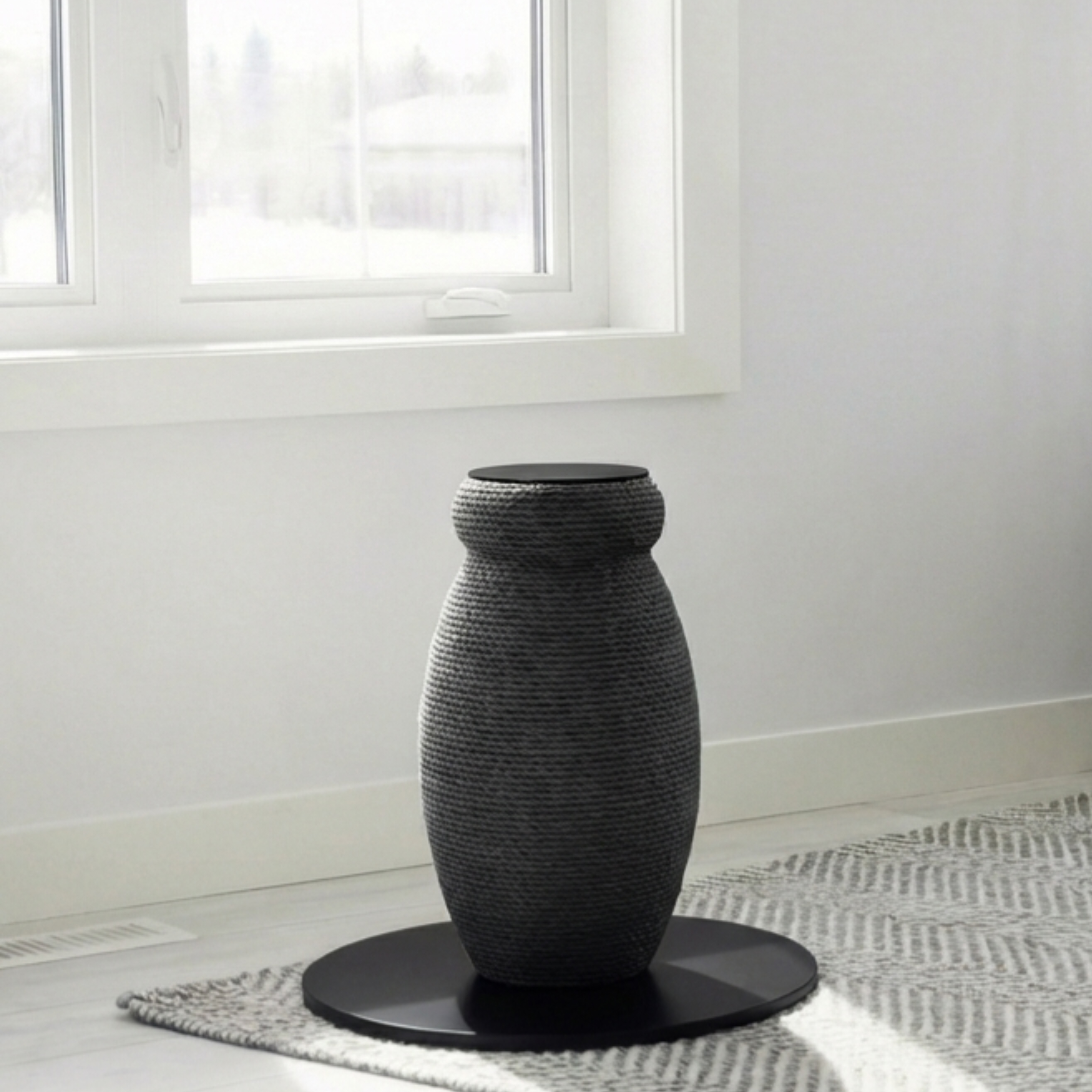 19.7" Tall Vase-Shaped Cat Scratching Post, Full Wrapped Natural Sisal Rope Cat Scratcher with Stable Round Base