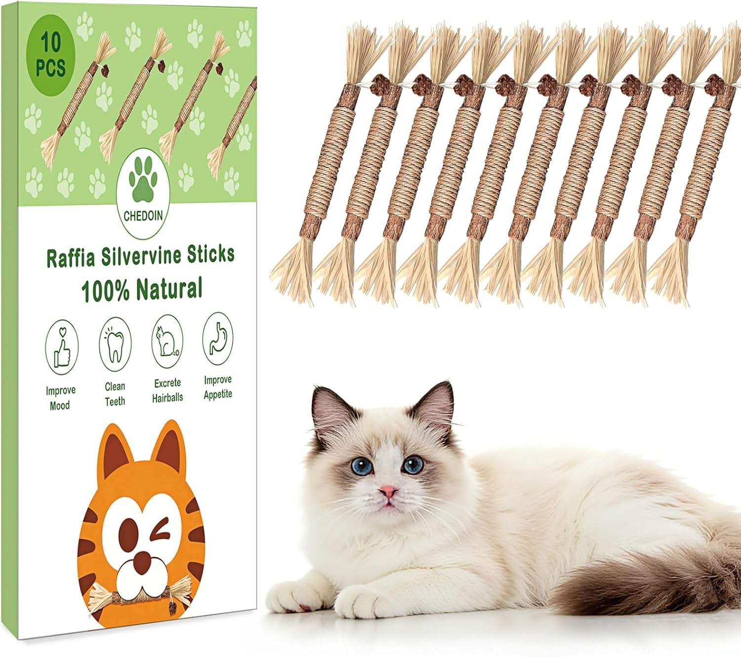 Natural Color Wholesale Matatabi Wood Chew Stick for Cats Grass Teething Cleaning Stick Toy