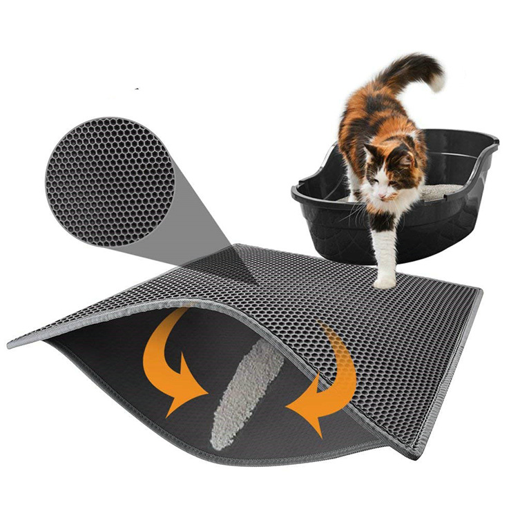 Anti-Tracking Pet Cat Litter Mat Foldable Waterproof Urine Proof Trapping Mat Cat Litter Mat Catcher