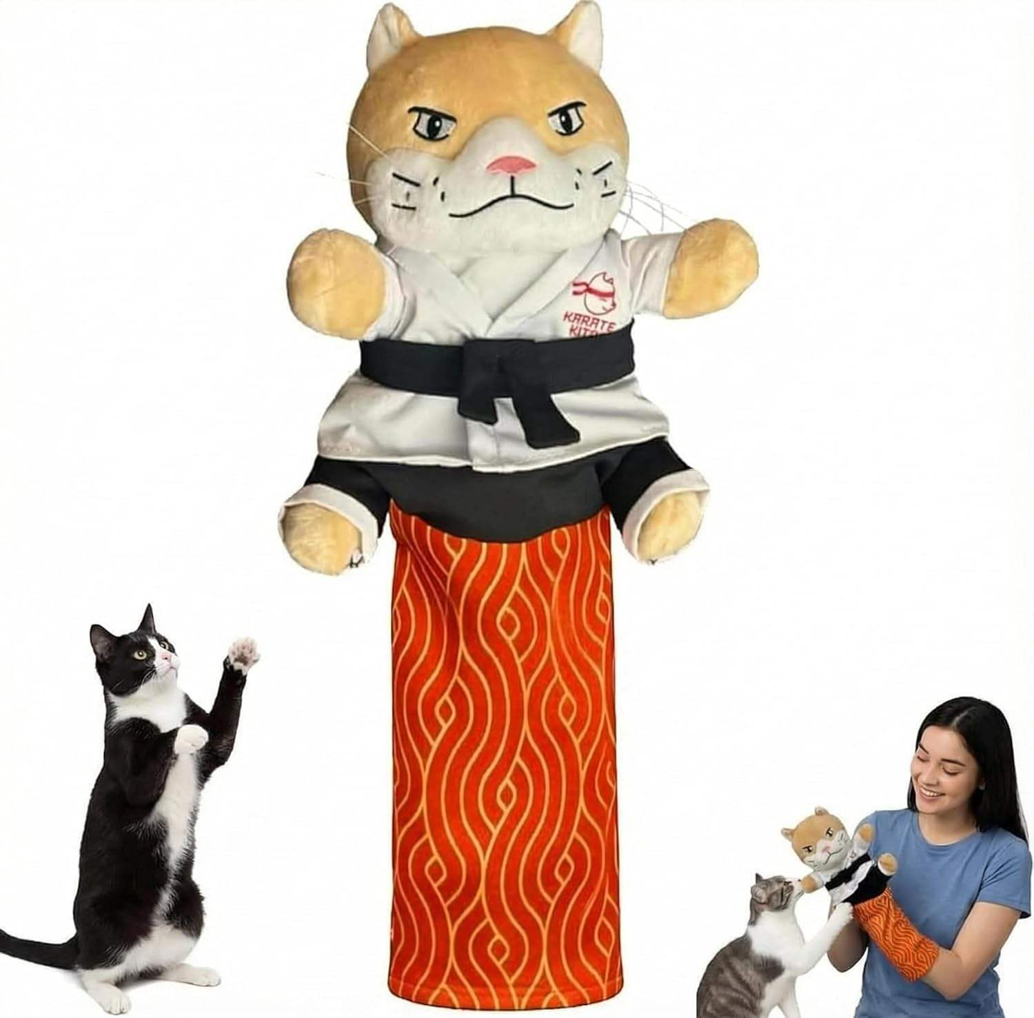 High Quality Wholesale Cat Plush Interactive Wrestling Glove Toy for Fun Play