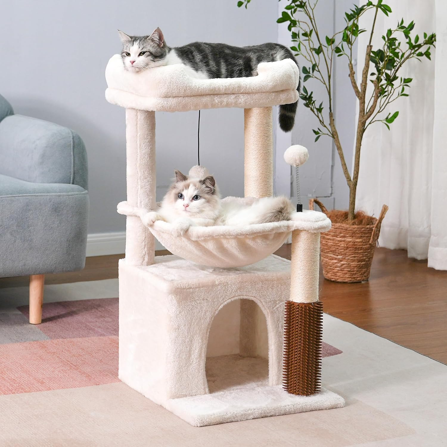 Cat Tree 32 Inches Small Cat Tree for Large Cats Adult Cat Tower