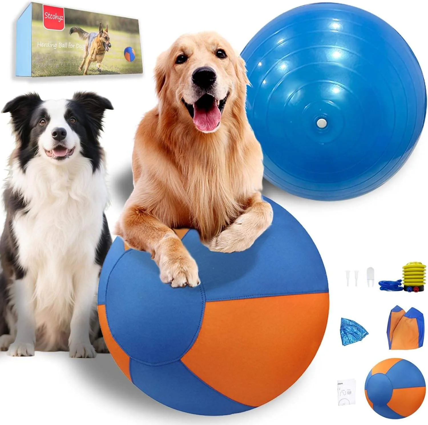 Blue Oxford Fabric Interactive Self Jumping Herding Dog Toy Ball for Dogs