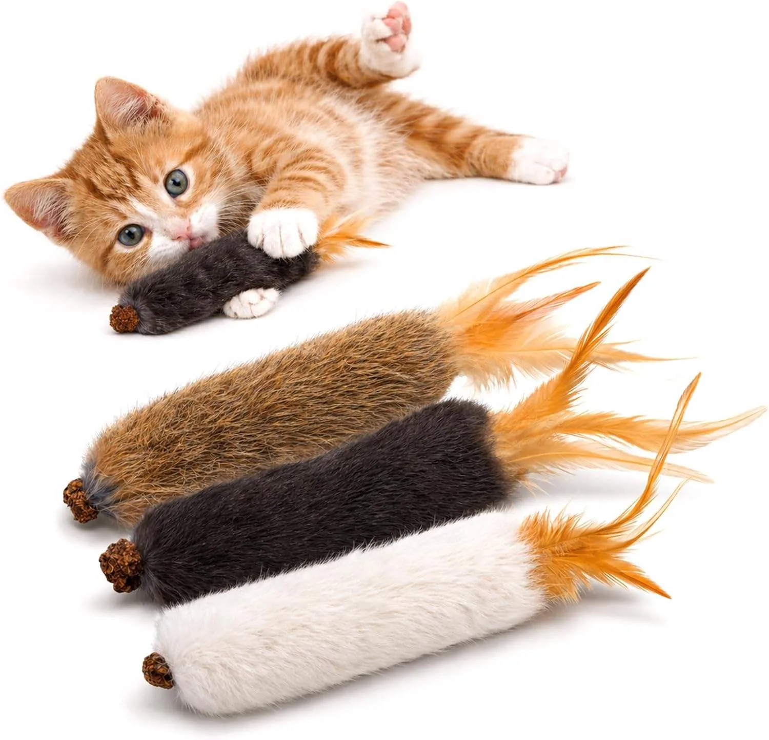 Wholesale High Quality Exercise Indoor Rabbit Fur Silvervine Catnip Interactive cat Toy