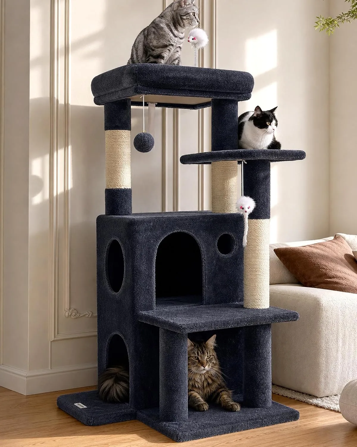 Cat Tree Tower for Indoor Cats, 50-inch Adult Cat Tree House