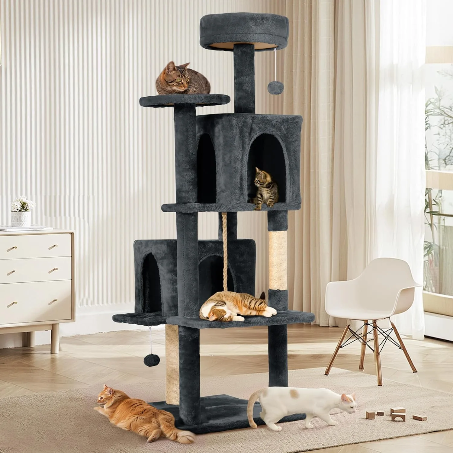 58.5inch Large Cat Tree Tower Condo for Indoor Cats
