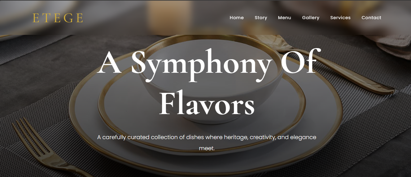 ETEGE luxury restaurant website concept