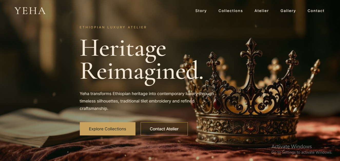 YEHA fashion atelier website concept