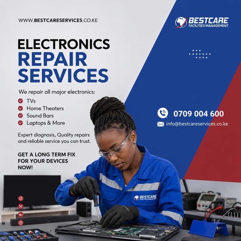 Certified technician performing appliance repair in Nairobi, Kenya