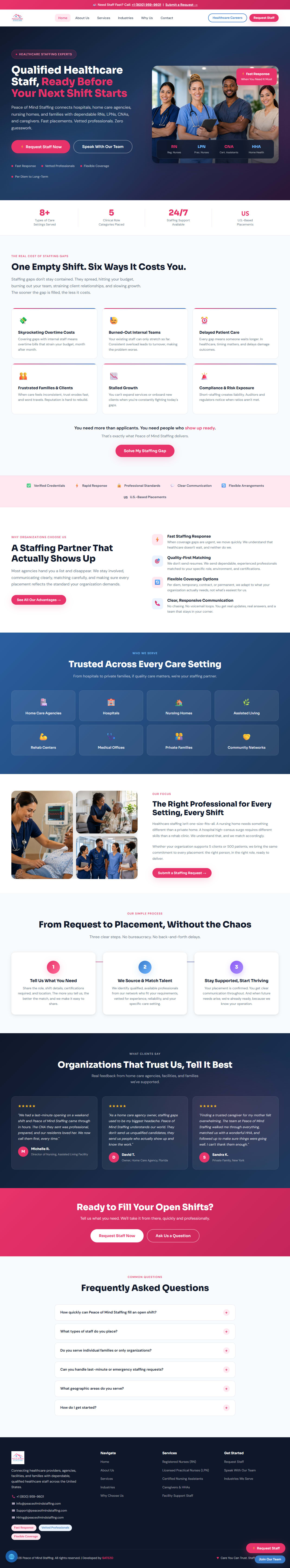PEACE OF MIND STAFFING