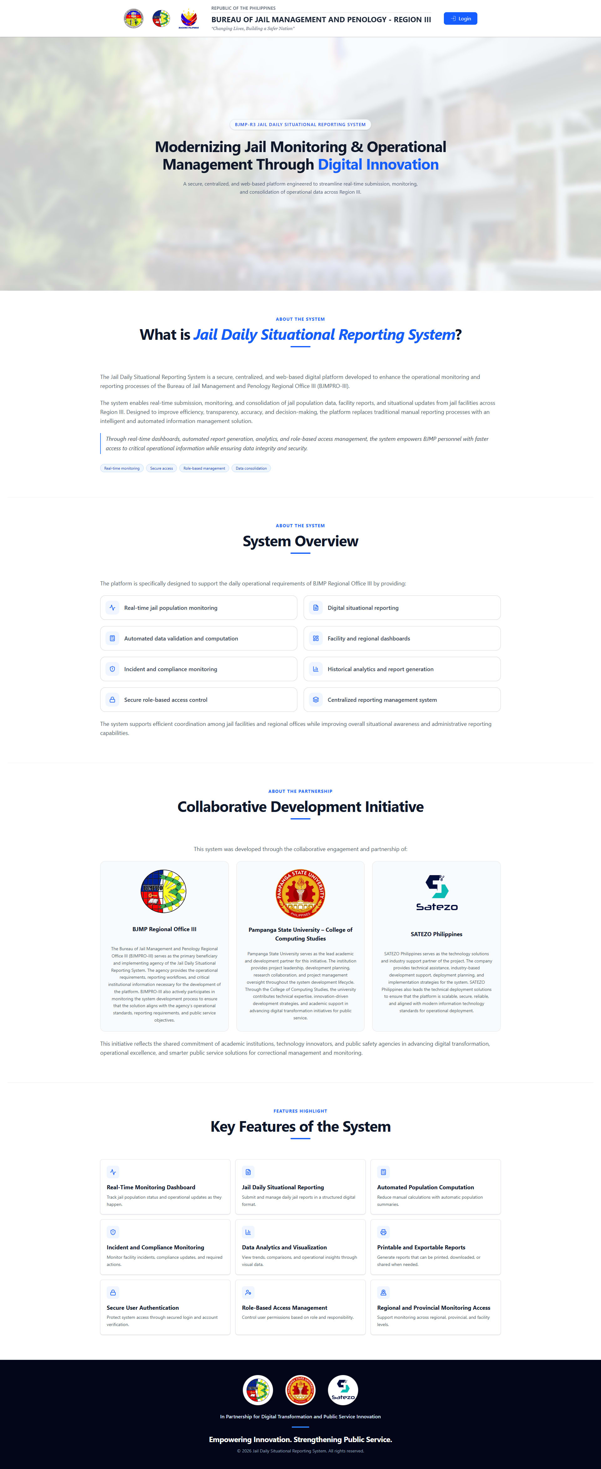 BJMP-R3 Jail Daily Situational Reporting System