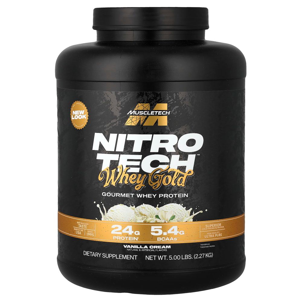 Muscletech Nitro Tech Whey Gold, Banana Cream, 5 LB