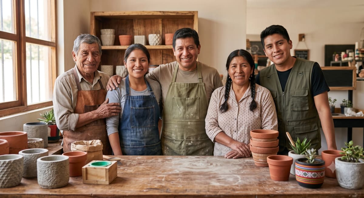 Personas emprendedoras reunidas para hacer crecer sus negocios