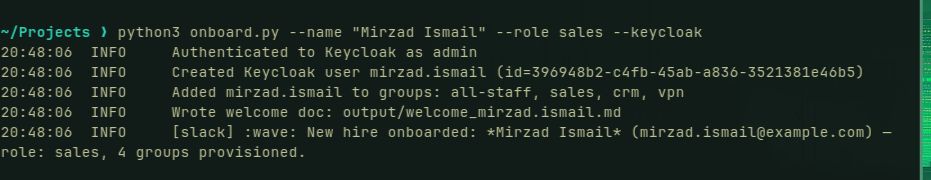 IT Onboarding Automation - Python and Keycloak