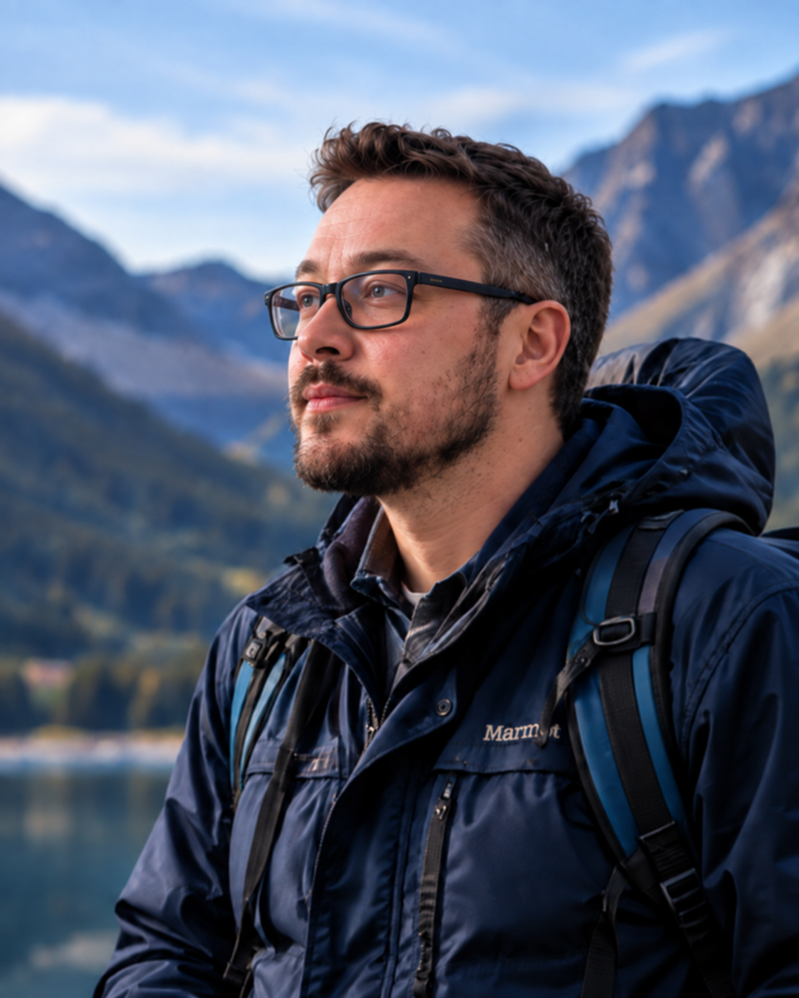 Martin Raeburn outdoors in a mountain landscape