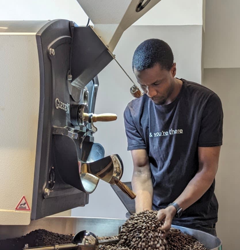 Roasting coffee in Kikuyu, Kiambu County