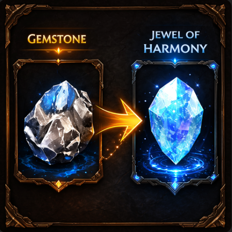 Resultado: Gemstone convertida en Jewel of Harmony