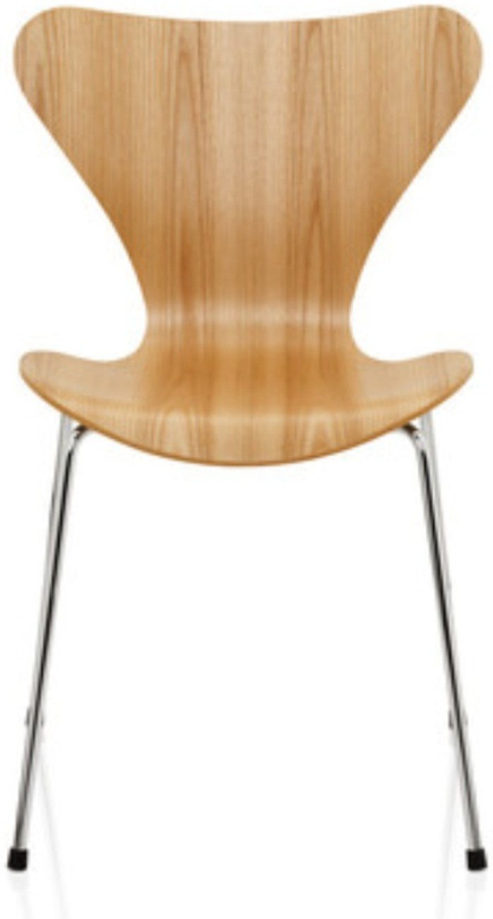 S-08 Jacobsen - Silla Jacobsen S-08 termoformada en madera multilaminada con base cromada. | Alrio Multilaminados