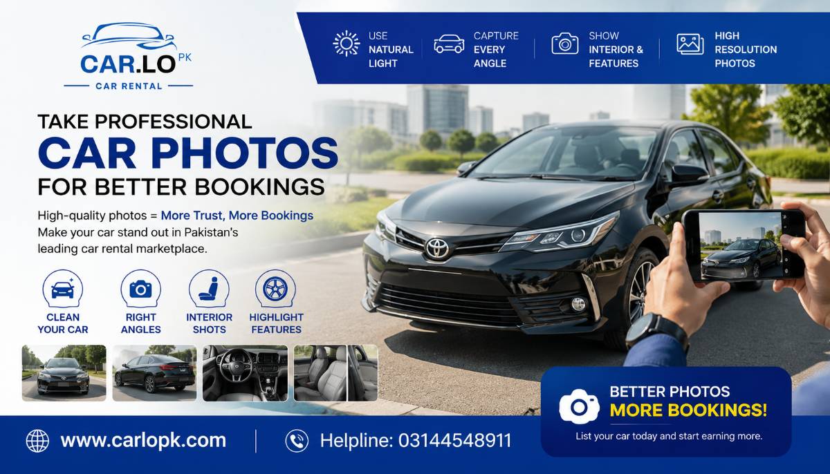 How to Take Professional Photos of Your Car for Better Bookings in Pakistan