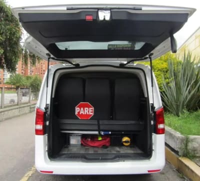 Luggage space at the back of the private van