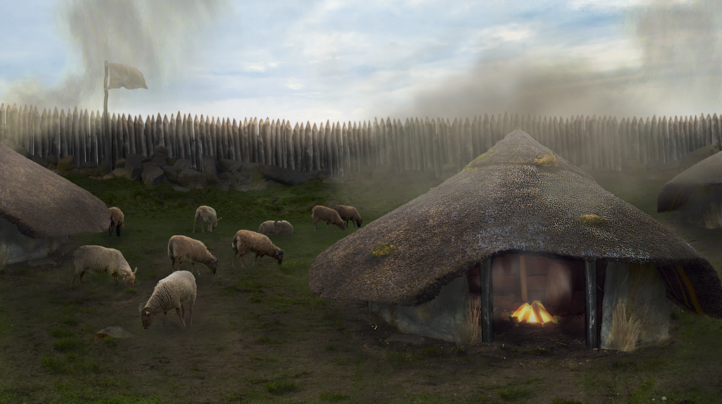 Celtic fort reconstruction concept- art foundation
