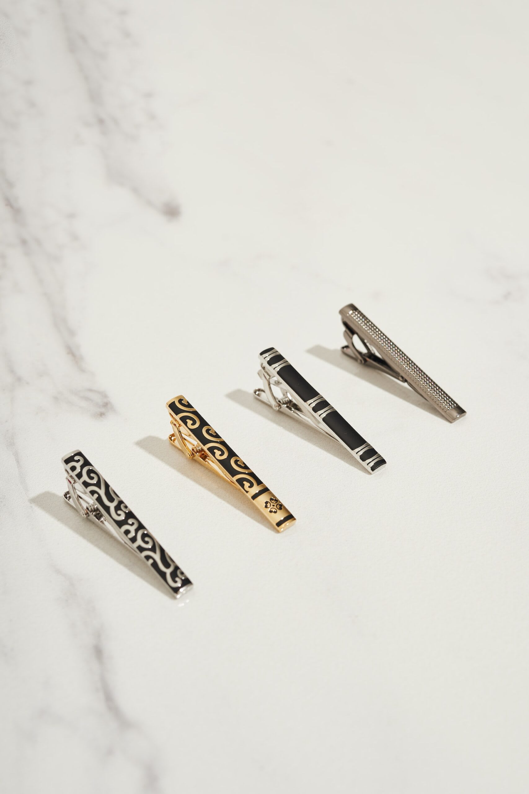 Selection of metal tie clips