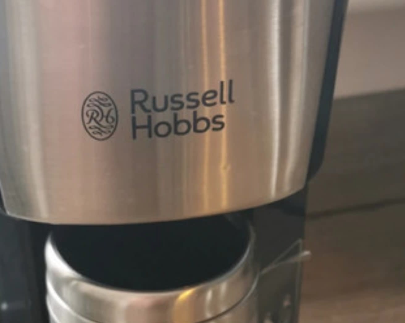 Russell Hobbs logo on coffee machine