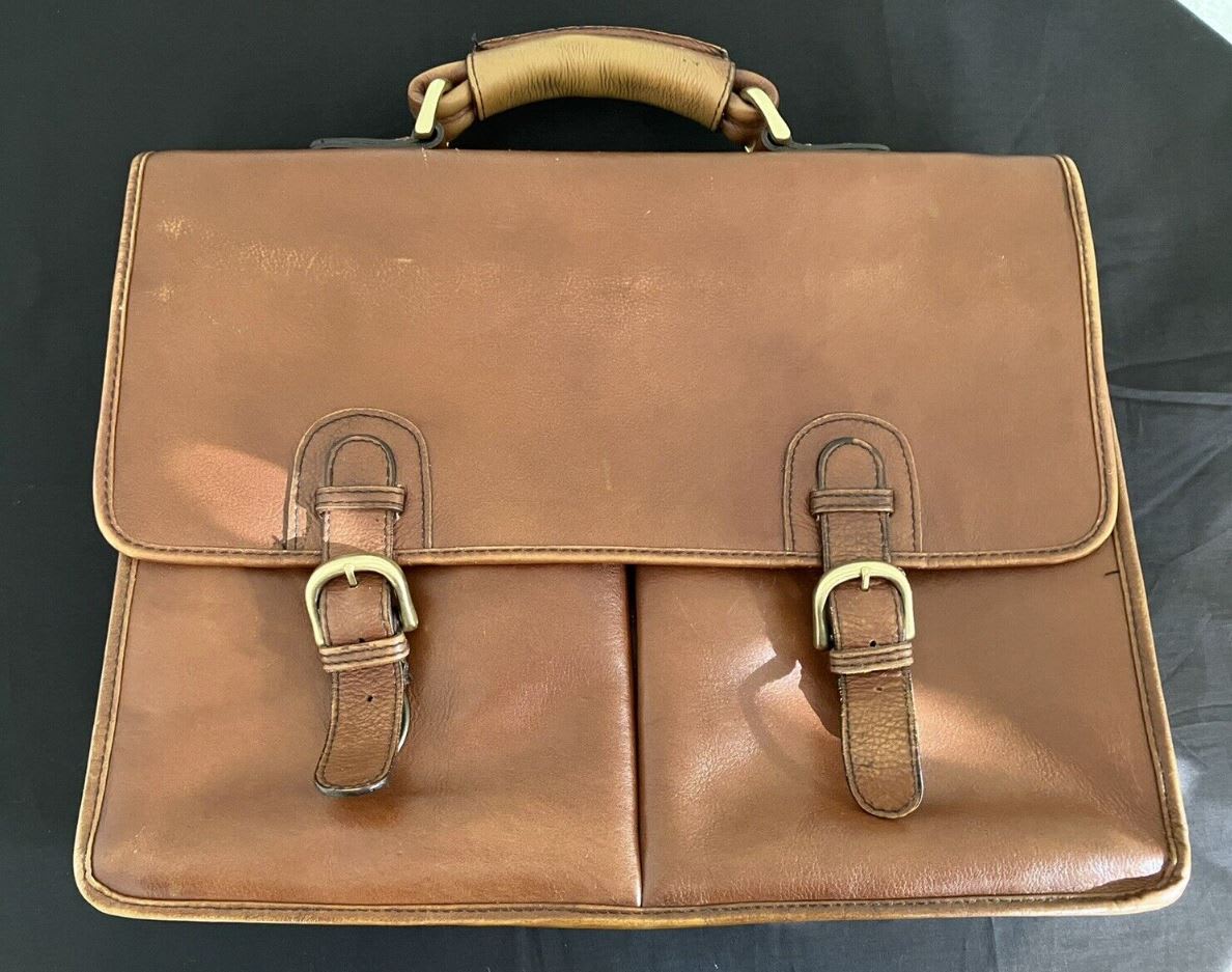 Vintage tan leather satchel