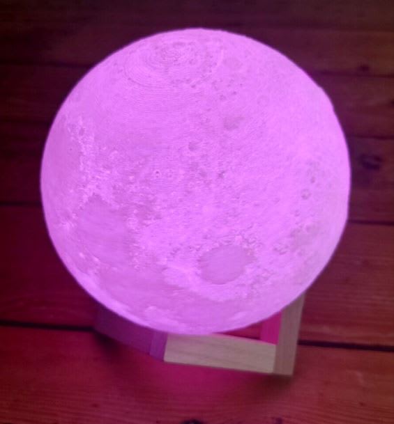 Second hand purple lit up moon lamp