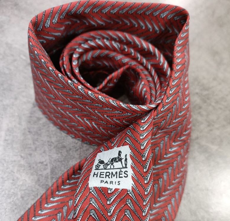 Vintage Hermes red silk tie