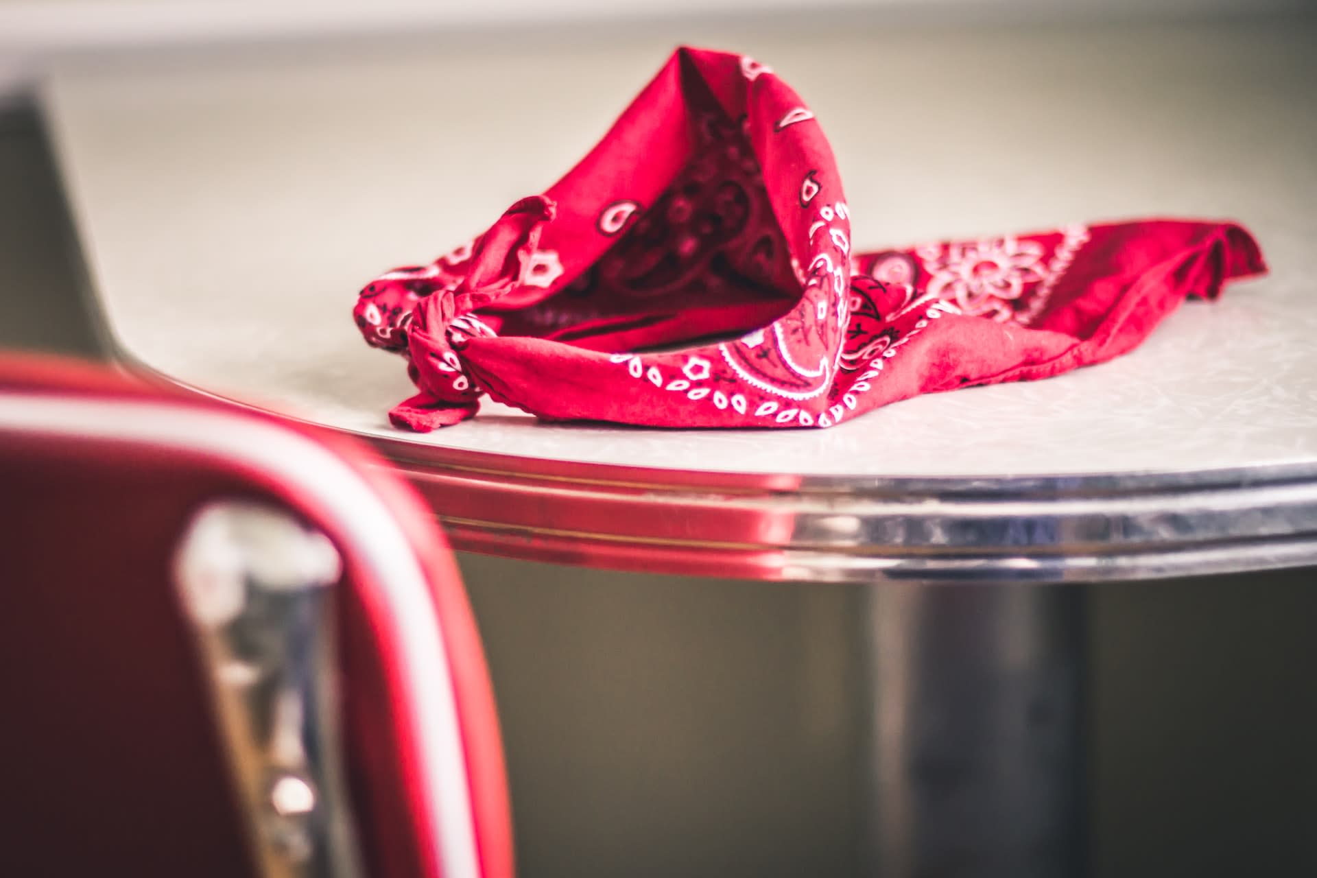 Red paisley print bandana