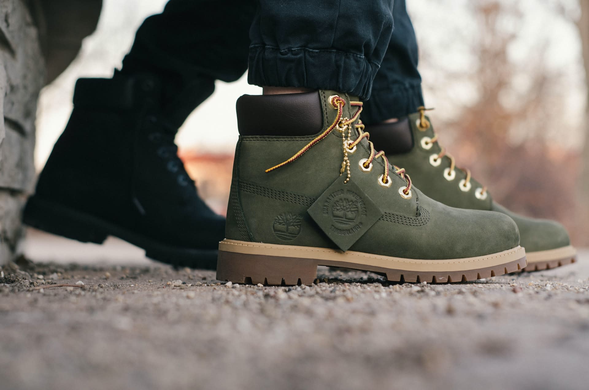 Khaki classic suede Timberland boots