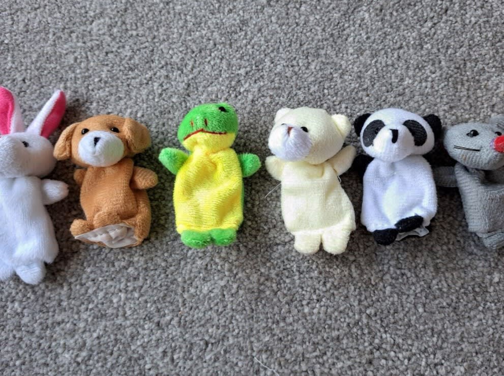 Selection of small animal finger puppets