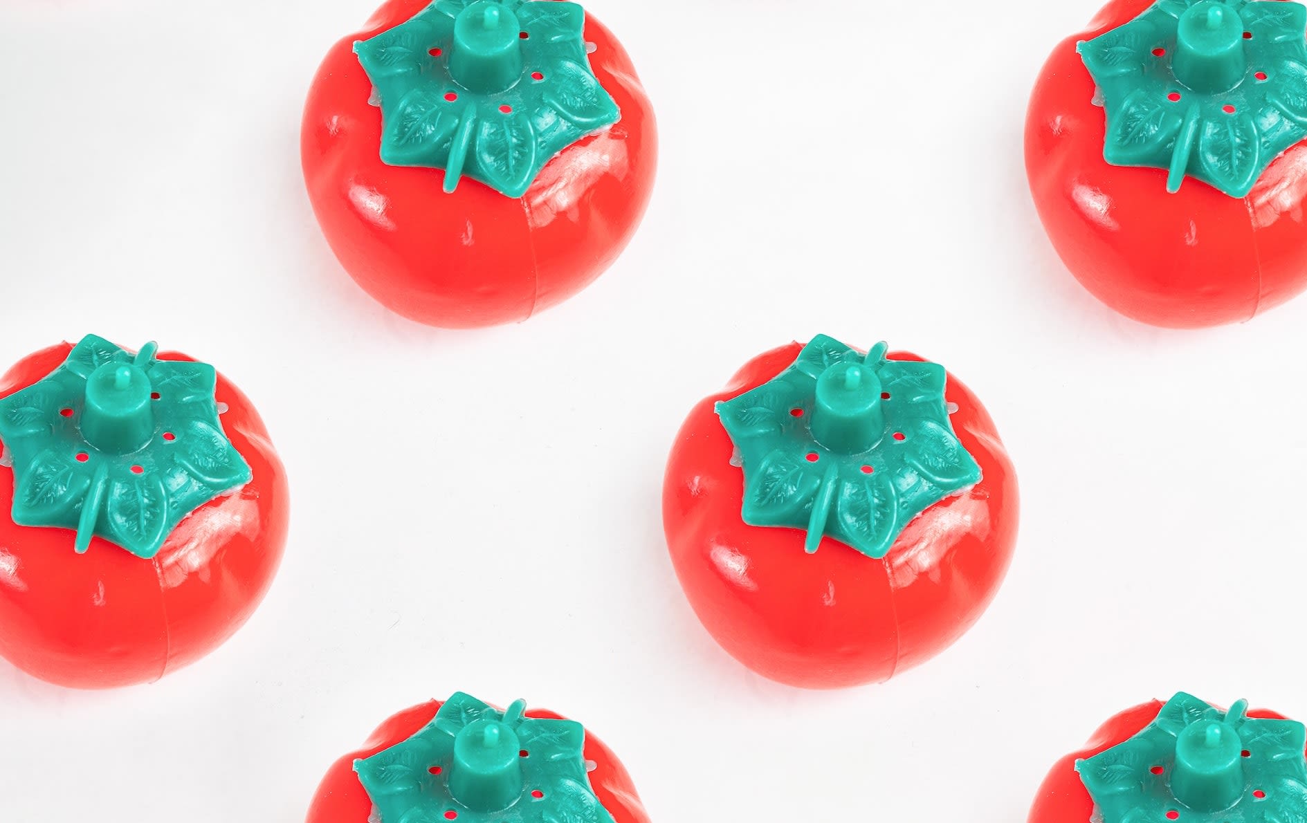 Close up of toy tomatoes