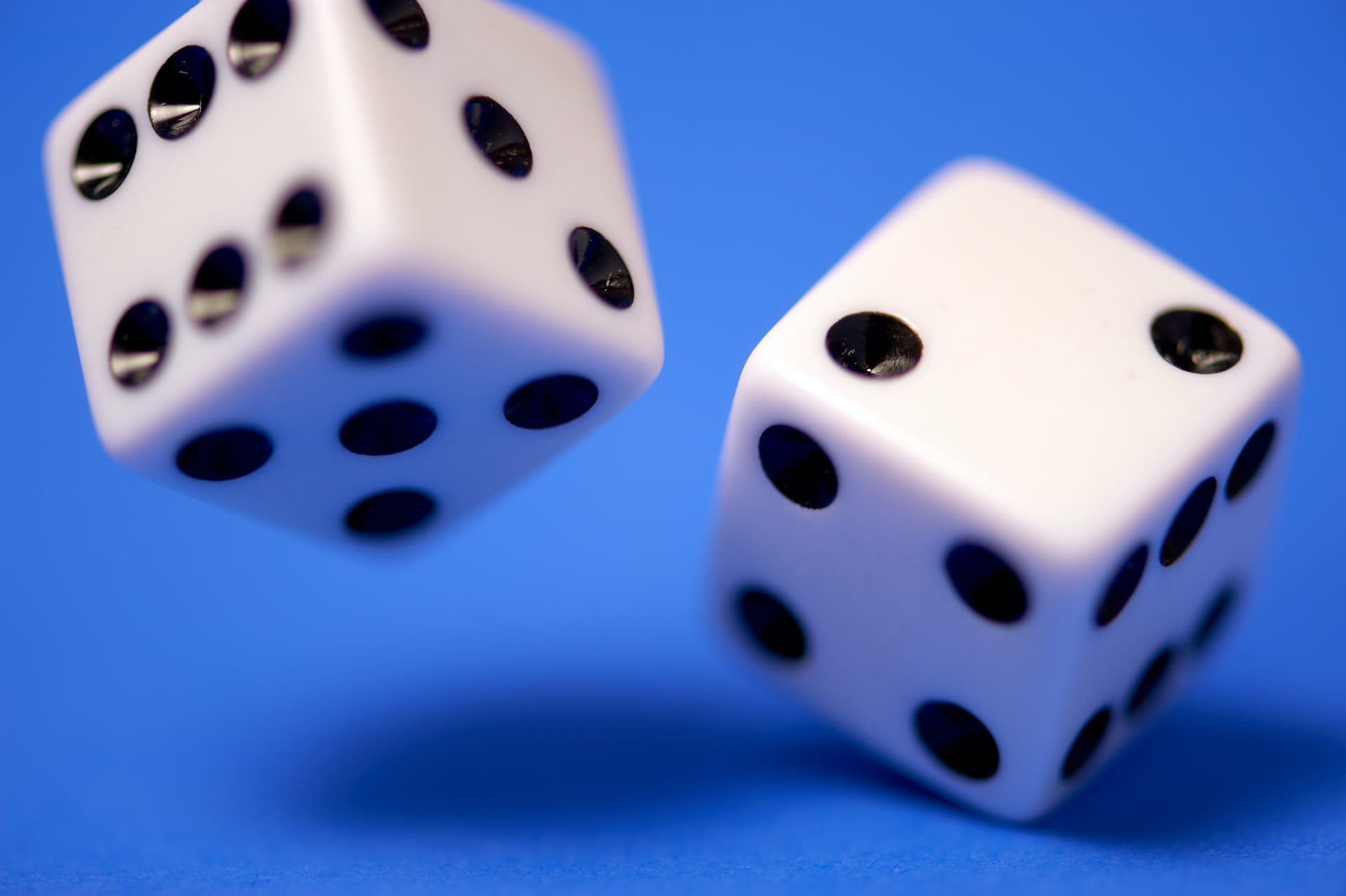 Close up of dice on table