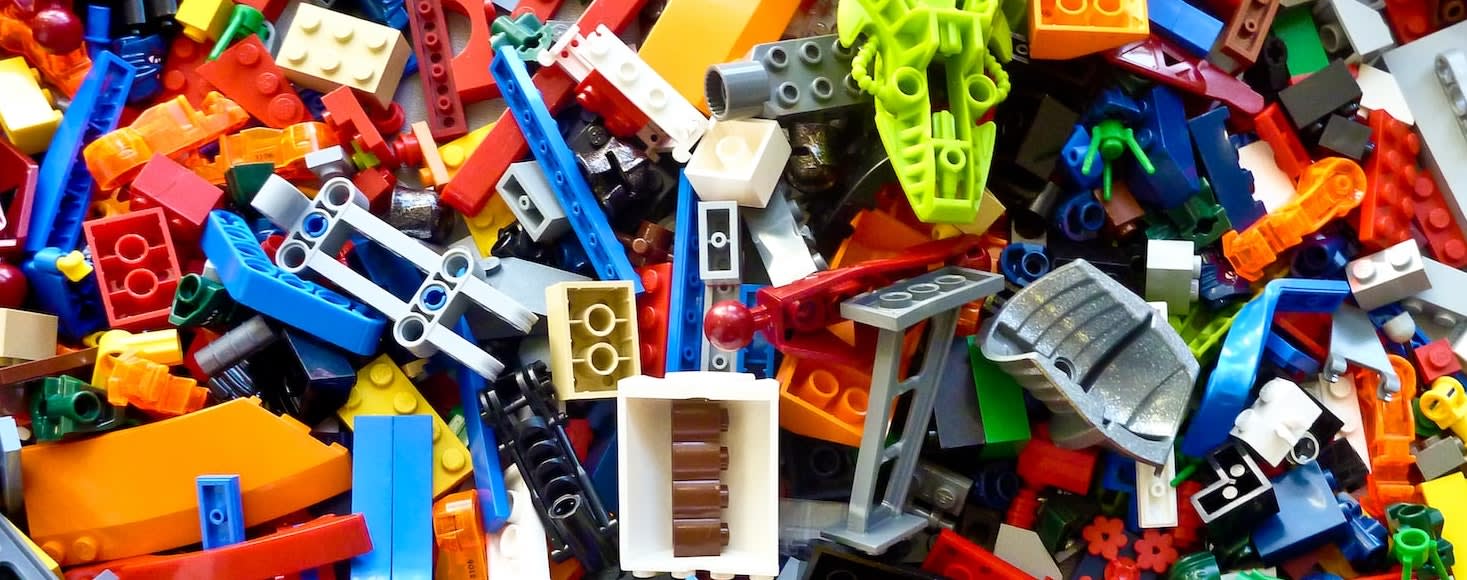 Collection of lego pieces together