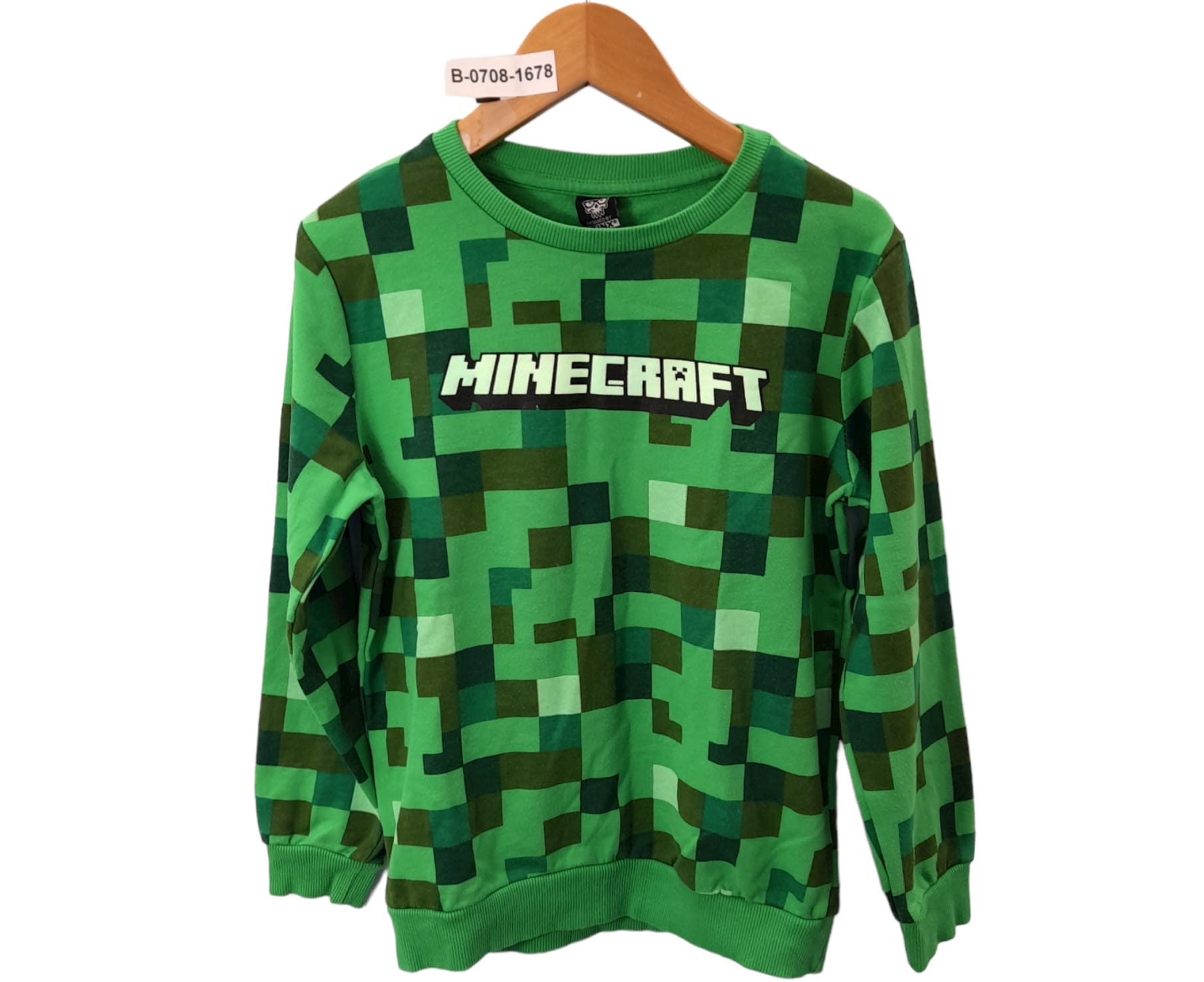 Used green minecraft sweatshirt from build-a-bundle