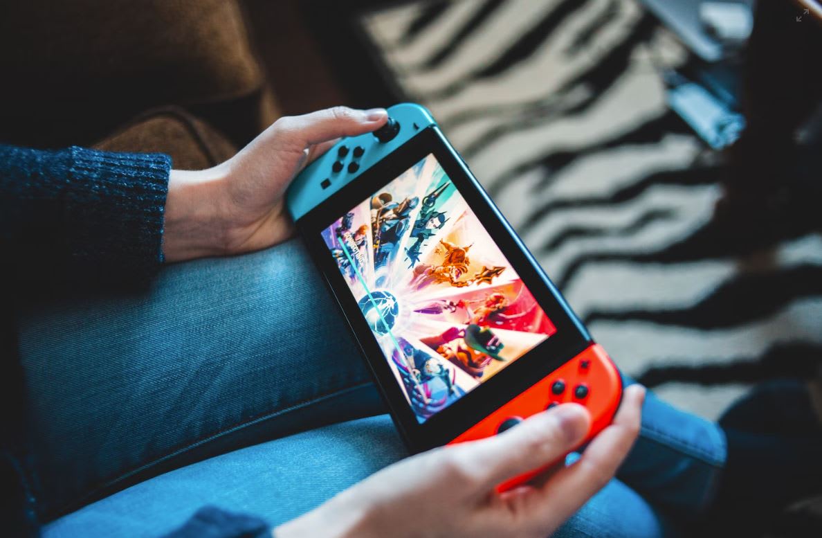 Used Nintendo switch being played