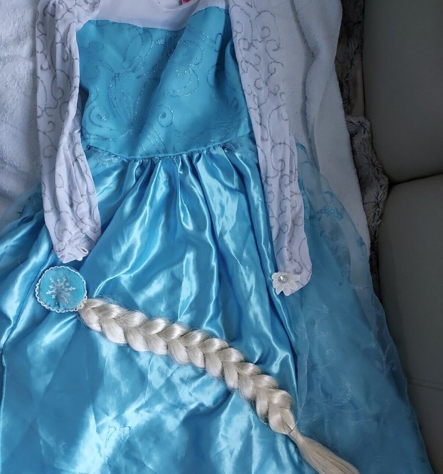 Second-hand blue flat lay Frozen Elsa dress