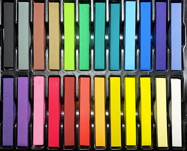 Colour palette of hair chalk