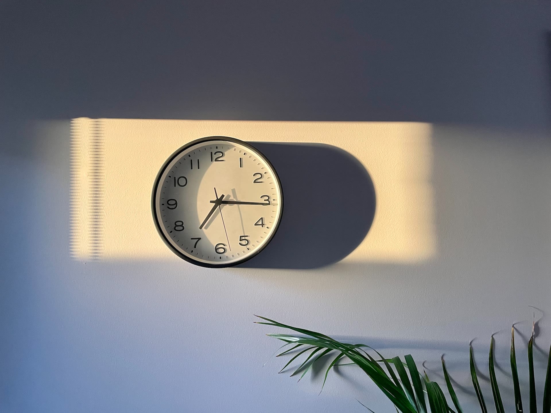 Silent clock on a white wall