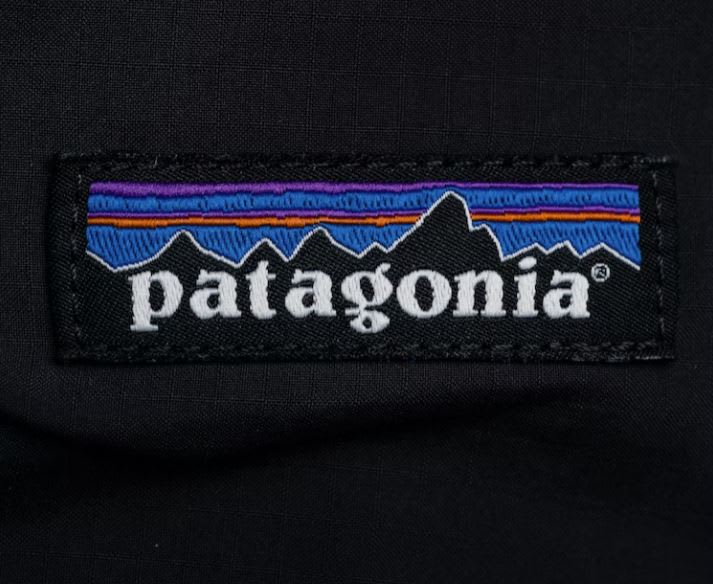 Patagonia logo on a black fleece