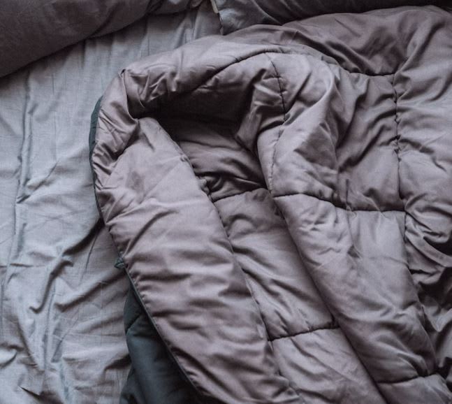 Dark grey used weighted blanket